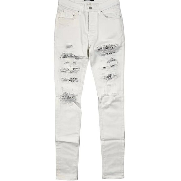 NWT Amiri white bandana thrasher jeans SZ 36 - Picture 1 of 10